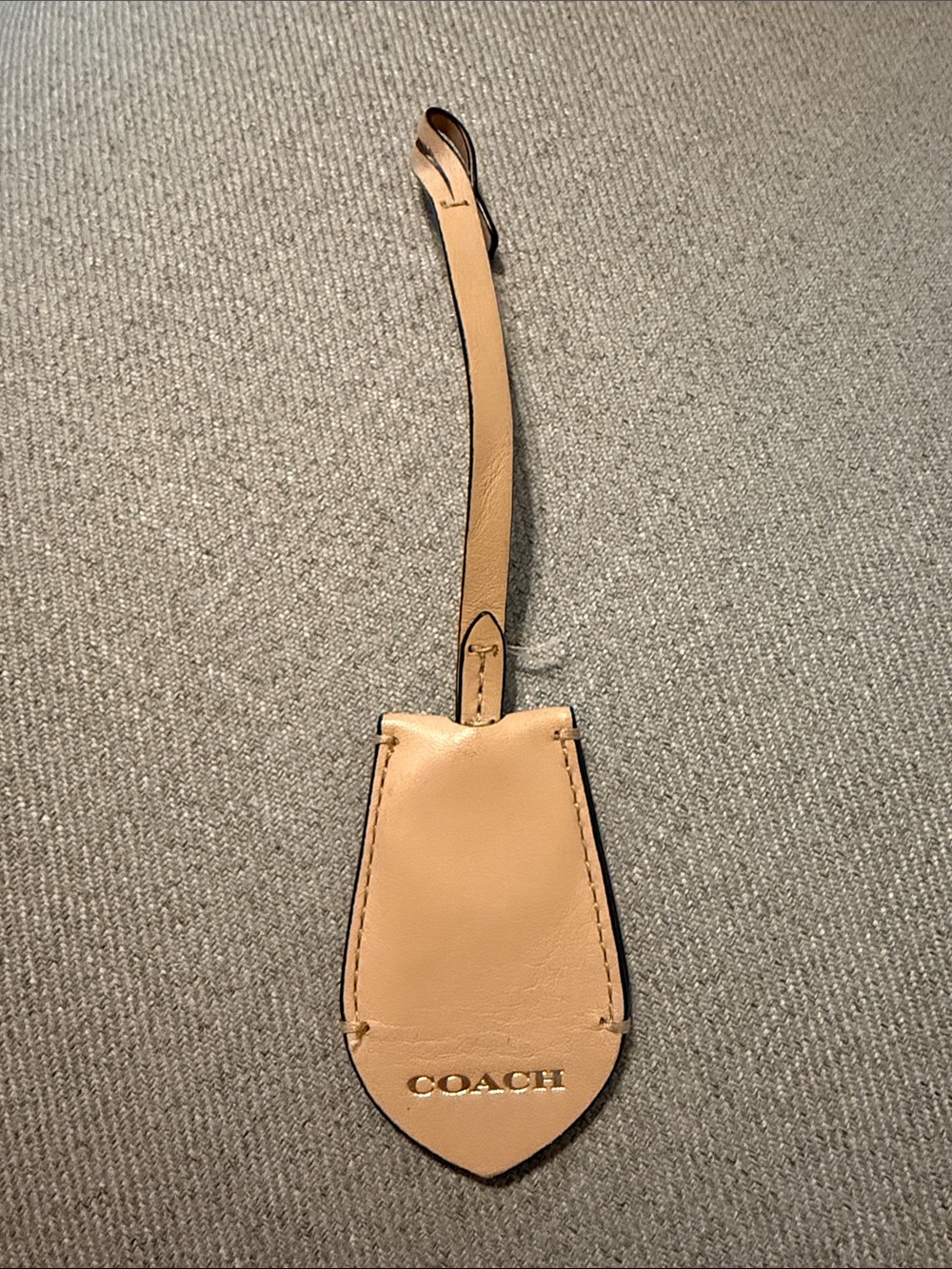 Coach Beige Leather Clochette Keyring